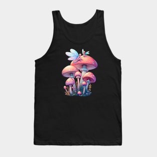 Whimsical Cottagecore Fairycore Mushrooms with Fairies Tank Top